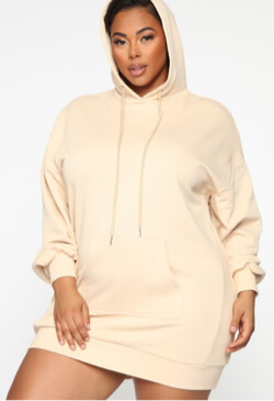 Plus size dress with hood