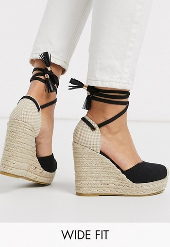 white wide fit espadrilles