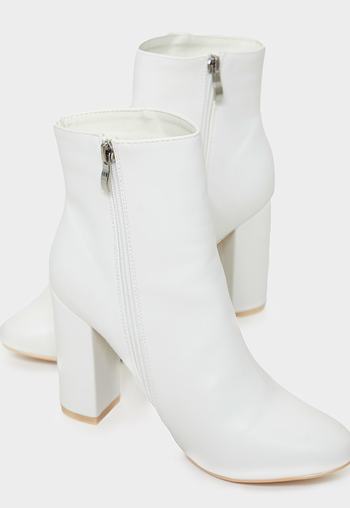 White faux snake ankle boot | Insyze 