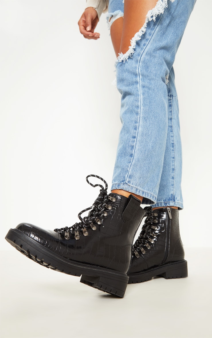 black hiker boots