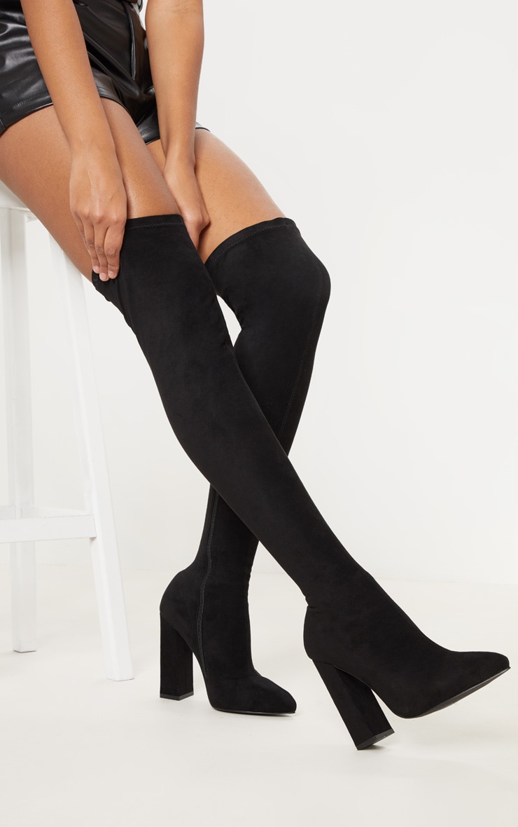 black over the knee heels