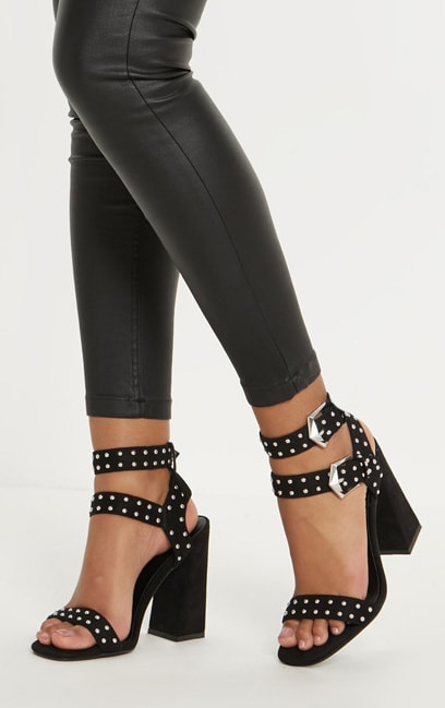 black buckle heels