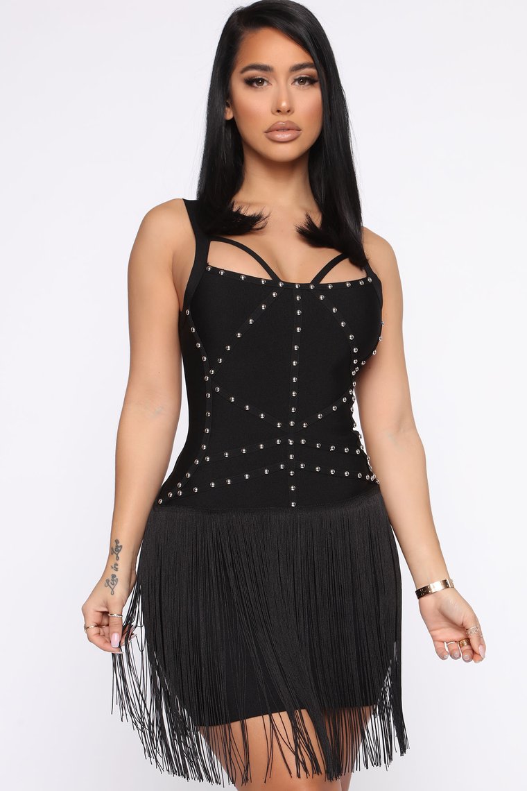 fashion nova dynasty studded dress