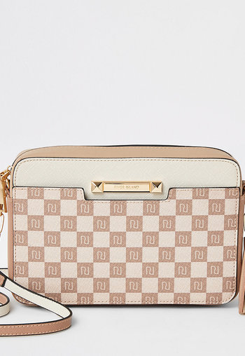 beige ri monogram tote cross body bag