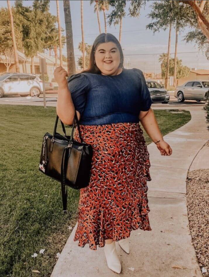 Fashion Slim Plus Size Printed Dress - The Little Connection